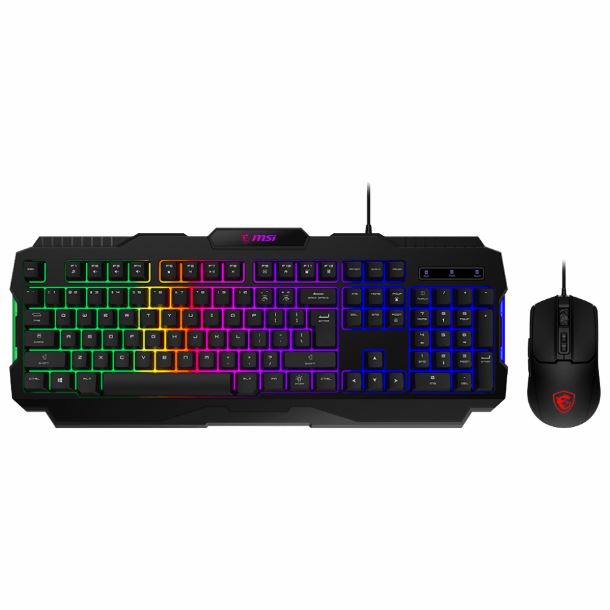 COMBO GAMING TECLADO + MOUSE MSI FORGE GK100/ USB/ RGB/ NEGRO
